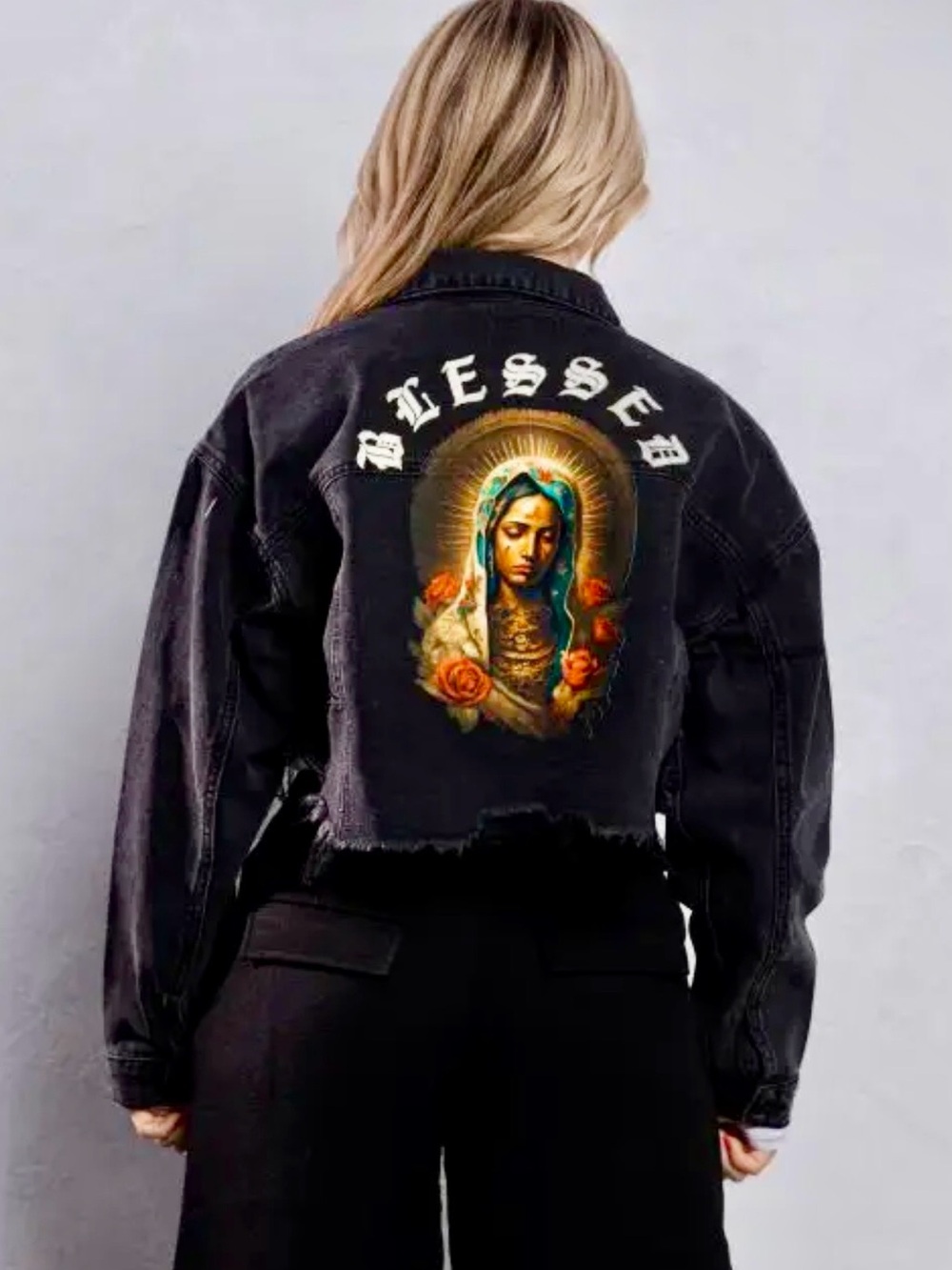 Blessed V.M Crop Denim Jacket